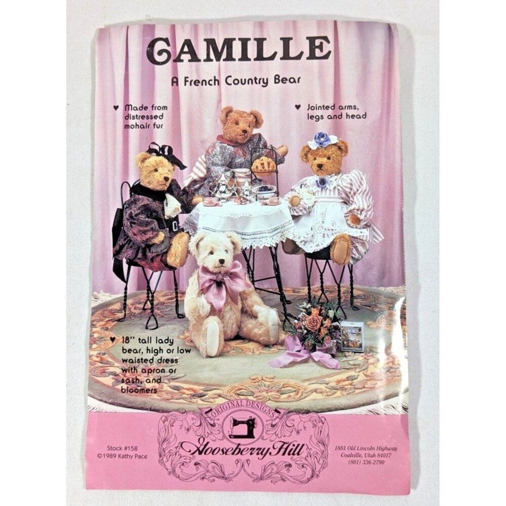 Gooseberry Hill Sewing Pattern Camille A French Country Bear Uncut Vintage 1989